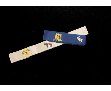 Tobacco silksATC, Hatbands, Colleges/University Academies',   two bands to include Army (gd, slight staining)  &  Navy (vg), 