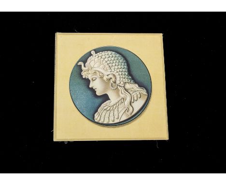 Tobacco silks ATC, Premium issues Picadilly Little Cigars Girls, (portrait in circle, 'helmet style' headdress, blue and yell