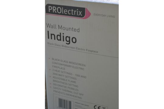 1 X Prolectrix Wall Mounted Indigo Black Glass Widescreen Electric