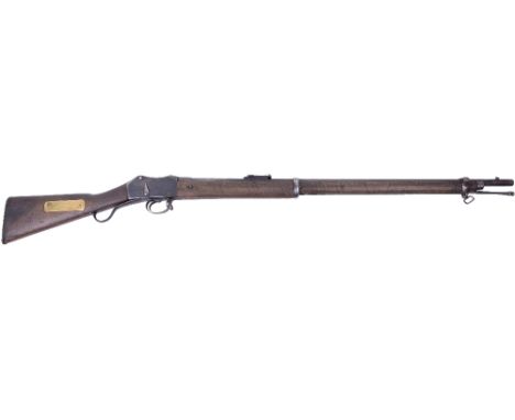 .450” Martini Henry 2 Band Rifle, frame stamped ‘LSA Co. 1875’ and struck with crowned broad arrow, II and 2; regulation iron