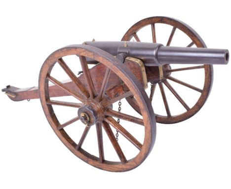 Rare and Very Unusual Garrison Model of an Indian Muzzle Loading Smoothbore Field Gun c.1860-1870 of Armstrong Type, 2 stage 