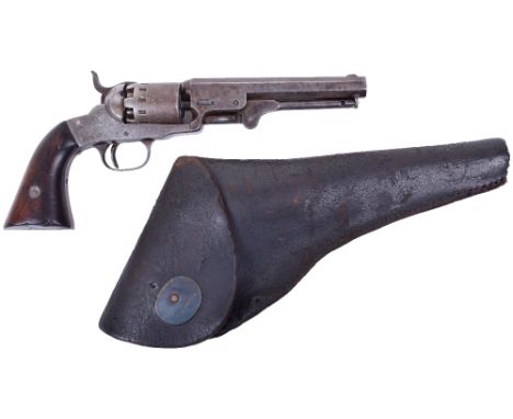 6 Shot .31” Percussion Revolver, octagonal barrel stamped MANHATTAN FIRE ARMS MF’G CO NEW YORK, cylinder roll engraved with s
