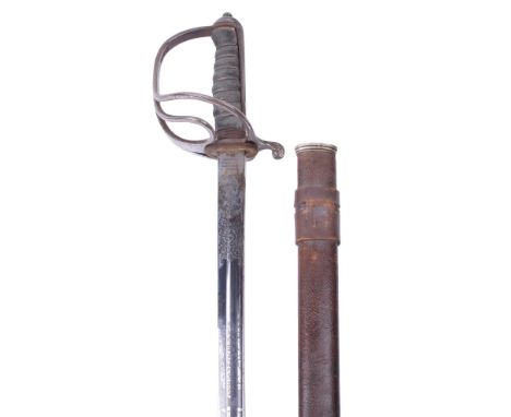 First World War Royal Artillery Officers Sword by Henry Wilkinson No.48468, straight single edge blade sharpened for field se