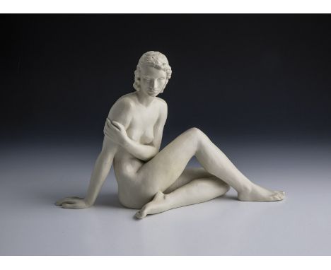 Najade Fritz Klimsch (Entwurf), Rosenthal (Ausführung), 1939 K Biskuitporzellan. Restauriert. Unterseite bez.: grüner Manufak