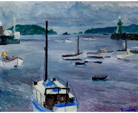 ***Ronald Ossory Dunlop (1894-1973) - Oil painting - View of St Peter's Port, Guernsey, artist's board 16ins x 20ins, signed,