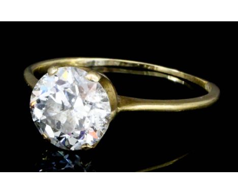 An 18ct gold mounted solitaire diamond set ring, the brilliant cut round stone approximately 1.5ct (ring size K - gross weigh