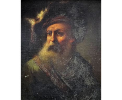 Attributed to Johann Georg Trautmann (1713-1769) - Oil painting - Shoulder-length portrait of an elderly gentleman wearing a 