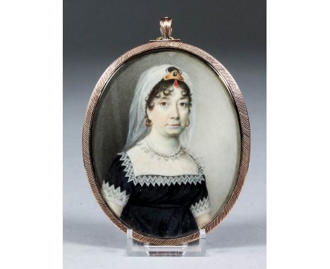 George Engleheart (1752-1829) - Miniature shoulder length portrait of H.R.H Princess Elizabeth (1770-1840) third daughter of 