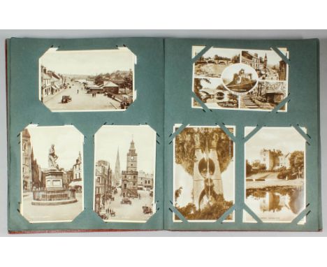 Two early 20th Century postcard albums containing a collection of postcards of primarily Scottish and French interest, togeth