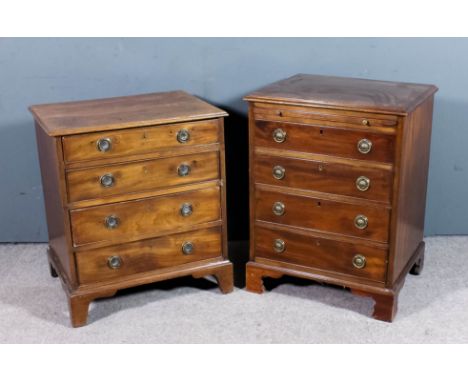 A late Georgian mahogany chest with moulded edge to top, fitted four long graduated drawers, on bracket feet, 24.5ins wide x 