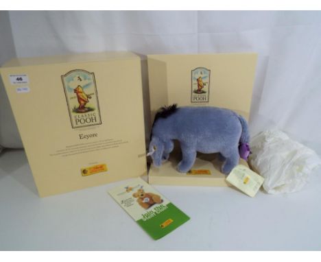 Steiff - Classic Pooh, Eeyore issued in 2001, 1437 of 5000, mint in box with tags and original shipping packaging.