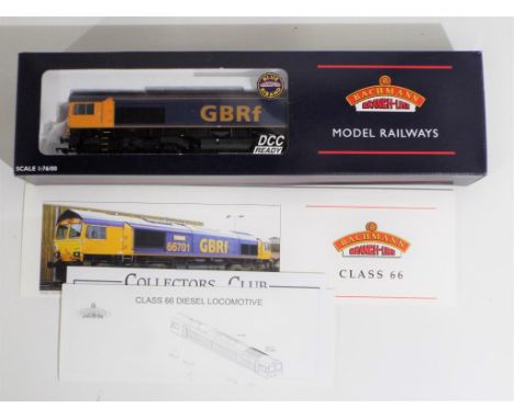 Model Railways - Bachmann  - OO gauge Class 66 diesel operating #66701 in GBRf Livery, model appears to be in mint condition 