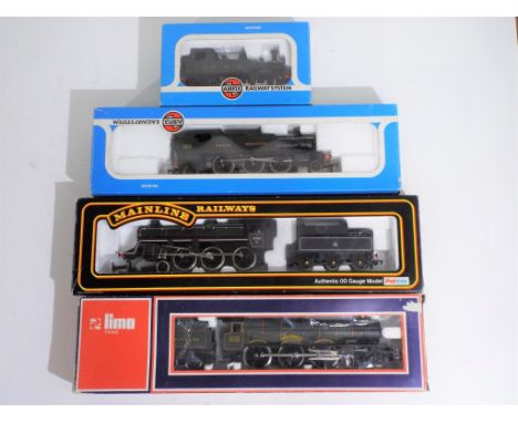 Model Railways - four  OO gauge steam locomotives by Lima, Mainline and Airfix, comprising #5104, #37-052 (front bogie wheels