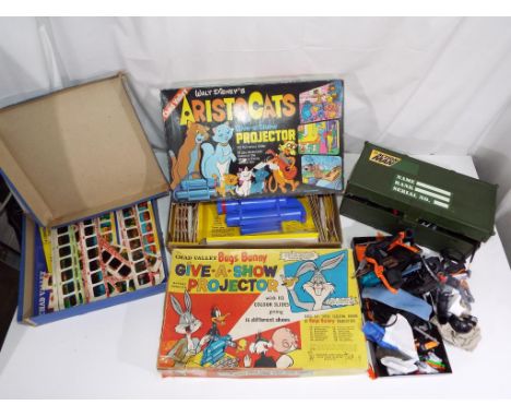 Action - Chad Valley, Hasbro - a mixed lot of boxed Chad Valley projectors and slides with a quantity of Hasbro Action Man un