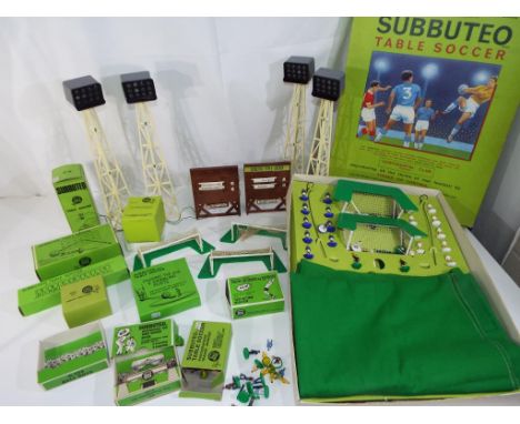 Subbuteo - a boxed set Continental Club edition, complete with numerous accessories to include floodlights, scoreboards, extr