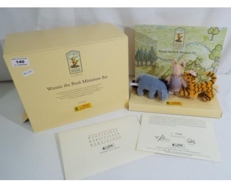 Steiff - Classic Pooh, Winnie The Pooh miniature set, issued in the year 2002, number 616 of 5000 limited edition pieces worl
