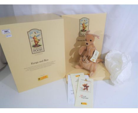 Steiff - Classic Pooh, Kanga and Roo bear, approximately 28 cm (h) issued in the year 2002, number 2681 of a limited edition 