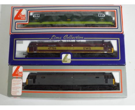 Model Railways - three Lima OO gauge diesels, comprising #20525782 operating number 47315, 204792 operating number 47786 and 