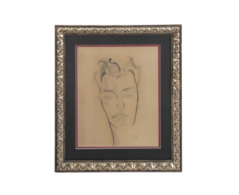 Borís Dmítrievich Grigóriev (R?binsk, Rusia, 1886- Cagnes-sur-Mer, Niza, Francia, 1939)Cabeza masculina.Dibujo a lápiz sobre 