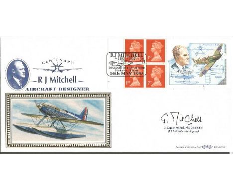 Dr Gordon Mitchell signed Benham official 1995 Booklet Centenary R J Mitchell aircraft designer BLCS107b FDC. Good condition.