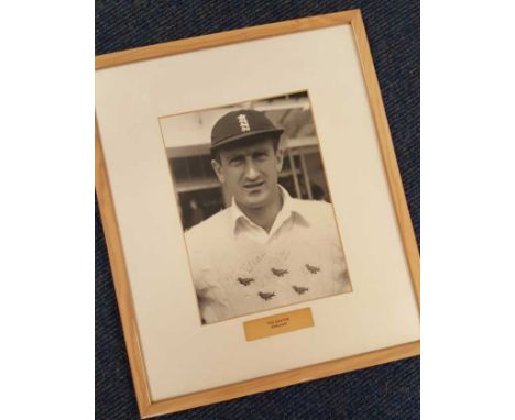 Ted Dexter framed autograph. Vintage black and white portrait photograph signed by cricketer Ted Dexter. Framed to an overall