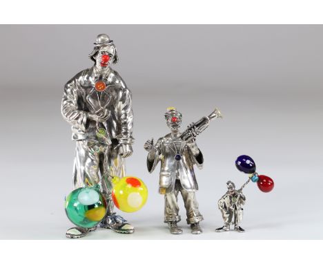 Italian clown (3) in silver and Murano glass monkey AnciniSizes: Petit H=55mm L=30mm Moyen H=130mm L=90mm Grand H=210mm L=90m