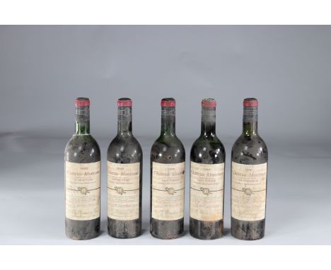 5 bottles - 75cl red wine - chateau montrose 1966Sizes: 5 x 75 clWeight (K): 5kg