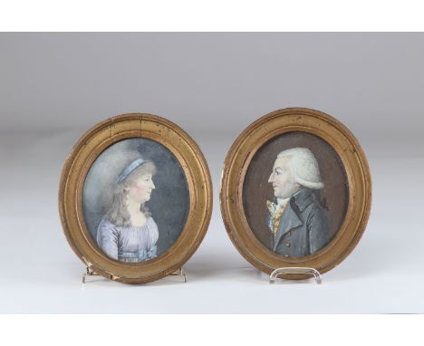 Pair of Louis XVI period portraitsSizes: H=200mm L=175mmWeight (K): 0.485kg