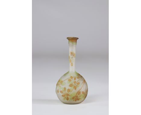 Emile Galle vase cleared with acid "flower decoration"Sizes: L=80mm ; H=160mmWeight (K): 0.166kgAuthor / artist: EMILE GALLE