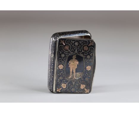 inlaid box decorated with a hunterSizes: H=20m L=90mm l=70mmWeight (K): 0.100kg
