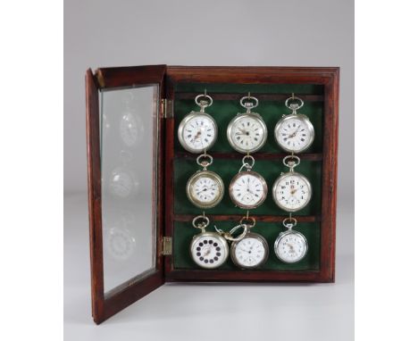 Pocket watches "pocket" lot of 9 watchesSizes: Coffret L=290mm l=235mmWeight (K): 1.480kg