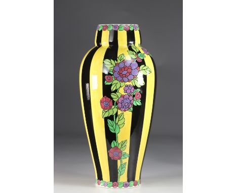 Keramis Art Deco vaseSizes: H=410mm D=190mmWeight (K): 2.320kgAuthor / artist: KERAMIS