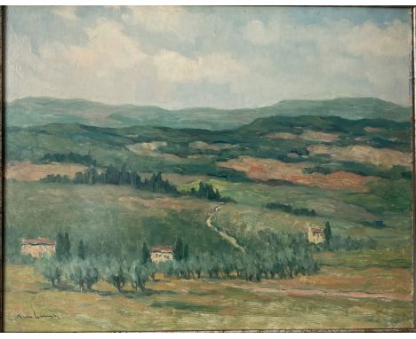 Karel LERBERGHE VAN oil on panel "landscape"Sizes: Cadre H 500mm L 600mm H cadre H 390mm L 500mmWeight (K): 1.900kgAuthor / a