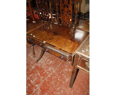 A 19th century mahogany banded sofa table.