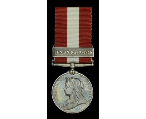 Canada General Service 1866-70, 1 clasp, Fenian Raid 1866 (Pte. R. Sullivan. 16th. Bn.) nearly extremely fine £240-£280