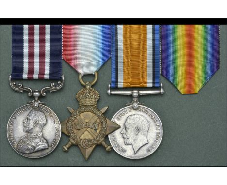A Great War ‘Western Front’ M.M. group of three awarded to Sergeant W. H. Holmes, 282nd London Brigade Ammunition Column, Roy