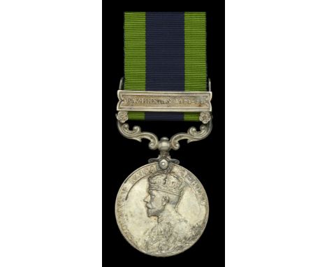 India General Service 1908-35, 1 clasp, Waziristan 1921-24 (5329780 Pte. H. C. Hall, R. Berks. R.) contact marks, edge knocks