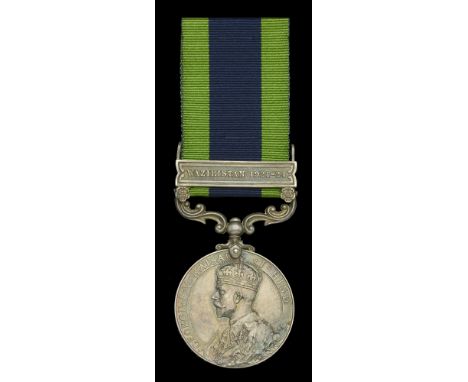 India General Service 1908-35, 1 clasp, Waziristan 1921-24 (5330819 Pte. A. H. Davis. R. Berks. R.) surname officially correc