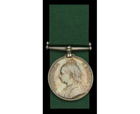 Volunteer Force Long Service Medal, V.R. (386. Sjt: Cook. G. Hawken. 5/V.B. Devon R.) engraved naming, light scratch to obver