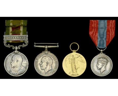 Four: Corporal A. H. Holt, Royal Fusiliers  Tibet 1903-04, 1 clasp, Gyantse (7005 Pte. A. Holt 1st Bn. Ryl. Fuslrs.) some off