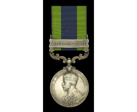 India General Service 1908-35, 1 clasp, Waziristan 1921-24 ( 5330438 Pte. R. Cole. R. Berks. R.) edge nicks, nearly very fine