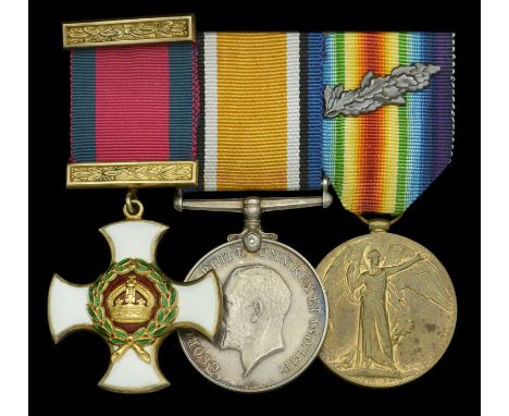 A Great War D.S.O. group of three awarded to Captain A. Witham, Royal Field Artillery, who was twice Mentioned in Despatches 