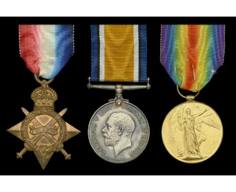 Three: Private J. E. Spencer, Bedfordshire Regiment, who was killed in action on the Western Front on 26 March 1918  1914-15 