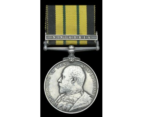 Africa General Service 1902-56, 1 clasp, N. Nigeria (Dr. H. G. Lewer, N. Nigeria Regt.) retaining bar re-affixed (see footnot