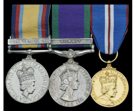 Three: Radio Operator Telegraphist W. L. Knights, Royal Navy  Gulf 1990-91, 1 clasp, 16 Jan to 28 Feb 1991 (RO1(T) W L Knight