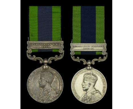 India General Service 1908-35, 1 clasp (2), Afghanistan N.W.F. 1919 (48889. Pte. W. G. Marsh, N. Staff. R.); North West Front