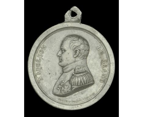 Commemorative Medal for the Battle of Waterloo, Pewter, ‘Napoleon Le Grand’, Gayrad F, Palmers Museum, London, rough casting 