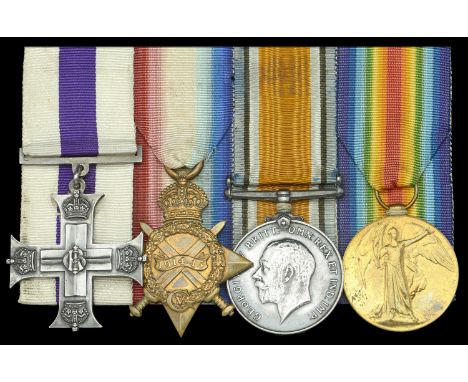 A Great War ‘Western Front’ M.C. group of four awarded to Captain H. A. E. Browne, Royal Engineers  Military Cross, G.V.R., r
