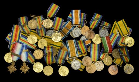 Miniature Medals: 1914 Star, with clasp (2); British War Medal 1914-20 (7); Mercantile Marine War Medal 1914-18; Victory Meda