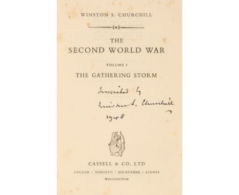 Churchill (Winston S.) The Second World War, volume 1 only (of 6), 1st edition, London: Cassell &amp; Co., 1948, occasional l